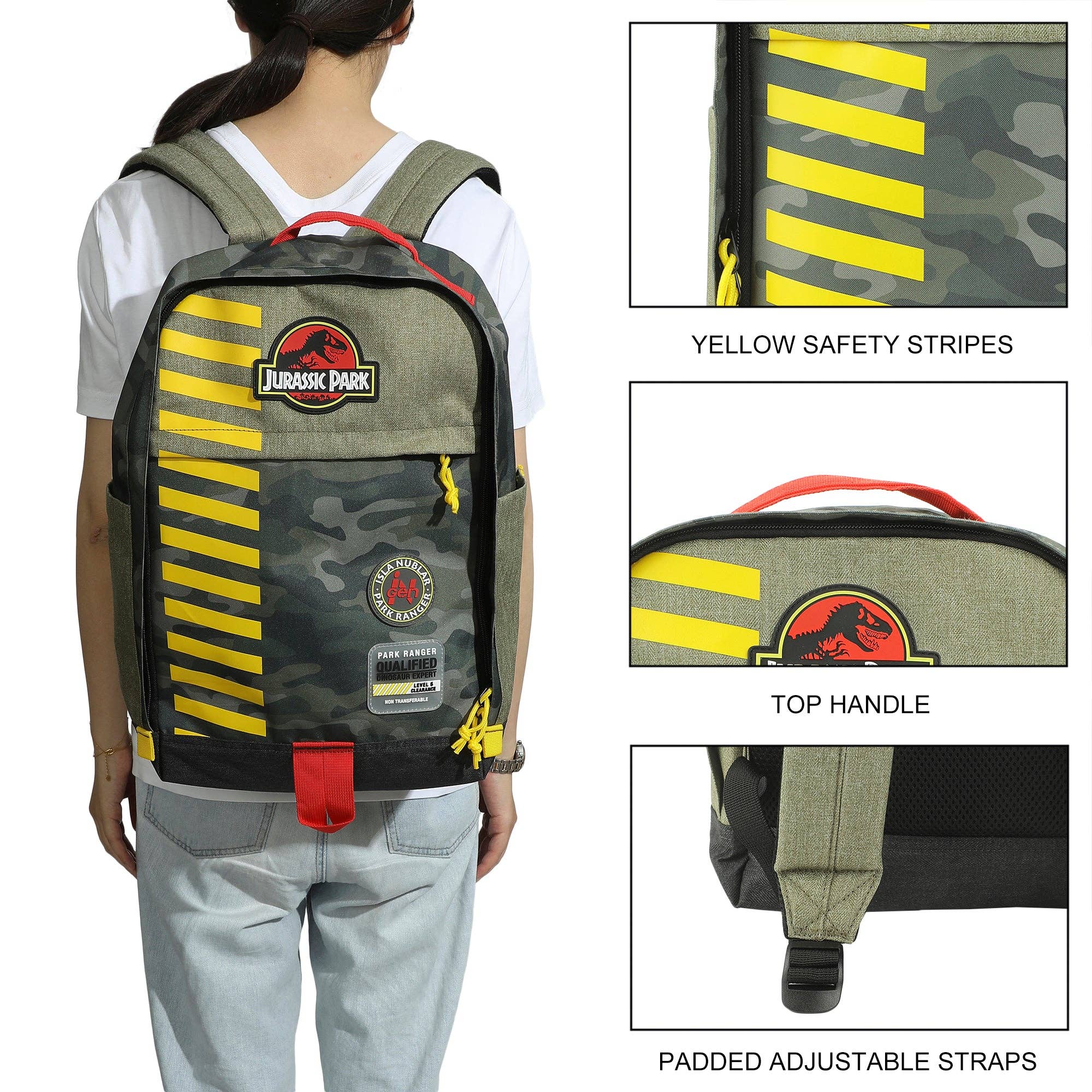 Jurassic Park Logo 16" Tan & Camo Backpack
