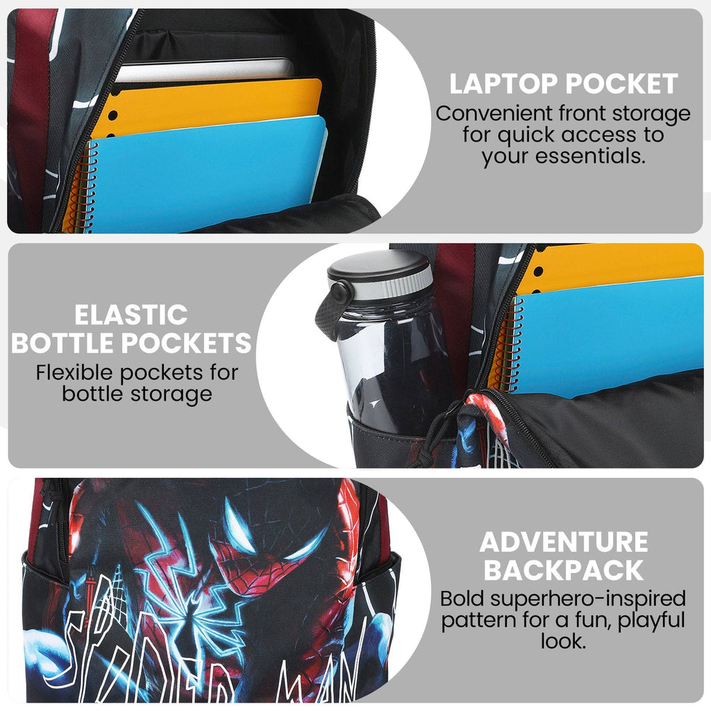 Spider-Man Classic Lightning Character Art 18.5” Adult Blue & Orange Backpack
