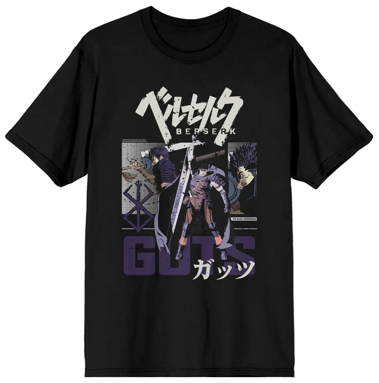 Berserk Guts Slick Squad Kanji Men's Black Short Sleeve Tee