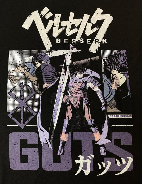 Berserk Guts Slick Squad Kanji Men's Black Short Sleeve Tee