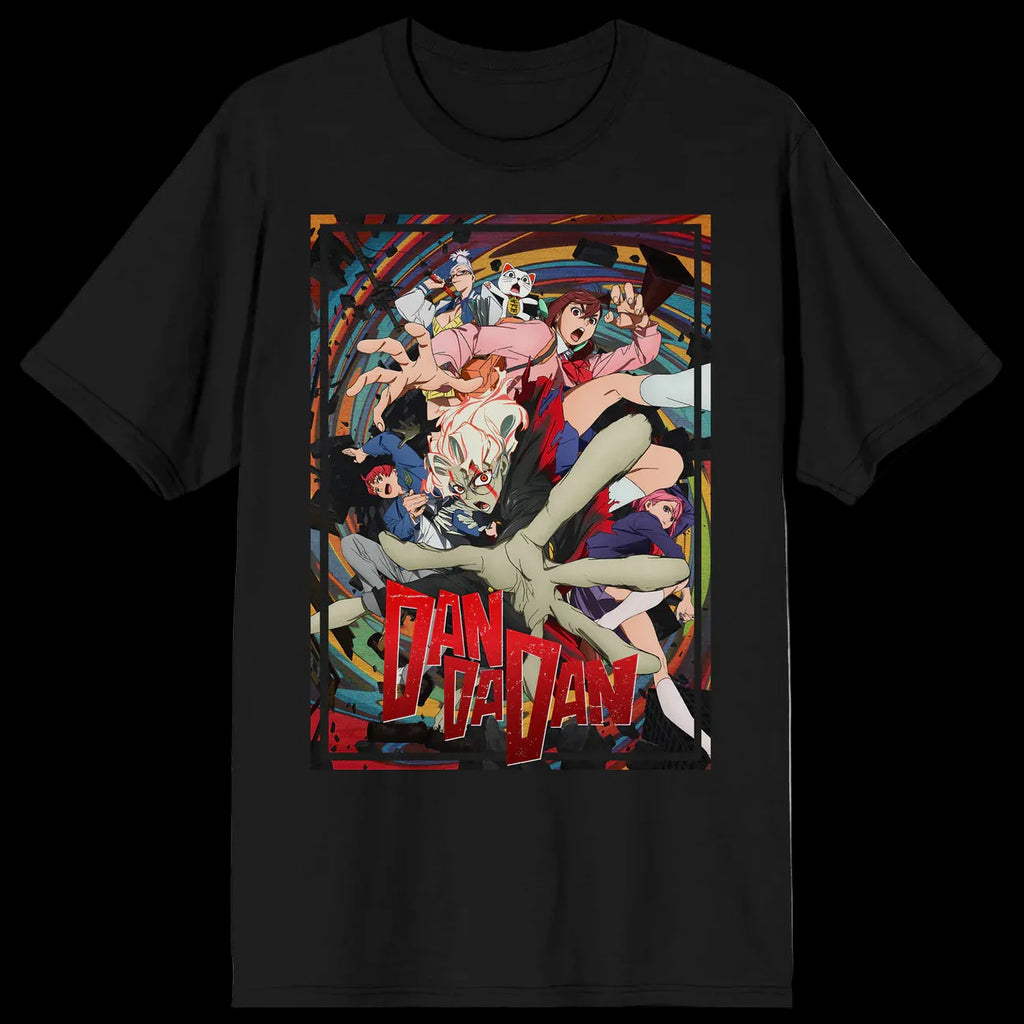 Dandadan Random Debris Adult Black Crew Neck Short Sleeve Tee