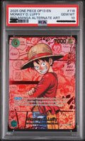 PSA 10 2025 One Piece #118 MONKEY.D.LUFFY Red Manga Alt Art OP13-118 EN GEM MINT